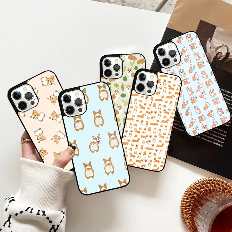 Магнитный чехол для телефона с рисунком собаки корги для iPhone 15, 16, 14, 13 Pro Max 11, 12, мини-чехол для беспроводной зарядки Magsafe