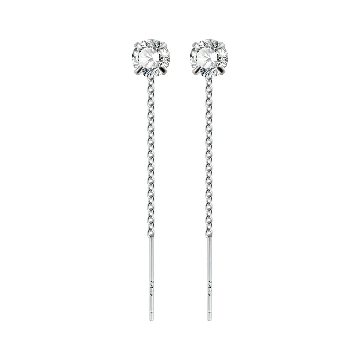 Серьги из серебра 925, циркониевые серьги с кисточками, простые элегантные универсальные женские серьги-гвоздики, ювелирные изделия Pendientes Mujer Ювелирные изделия