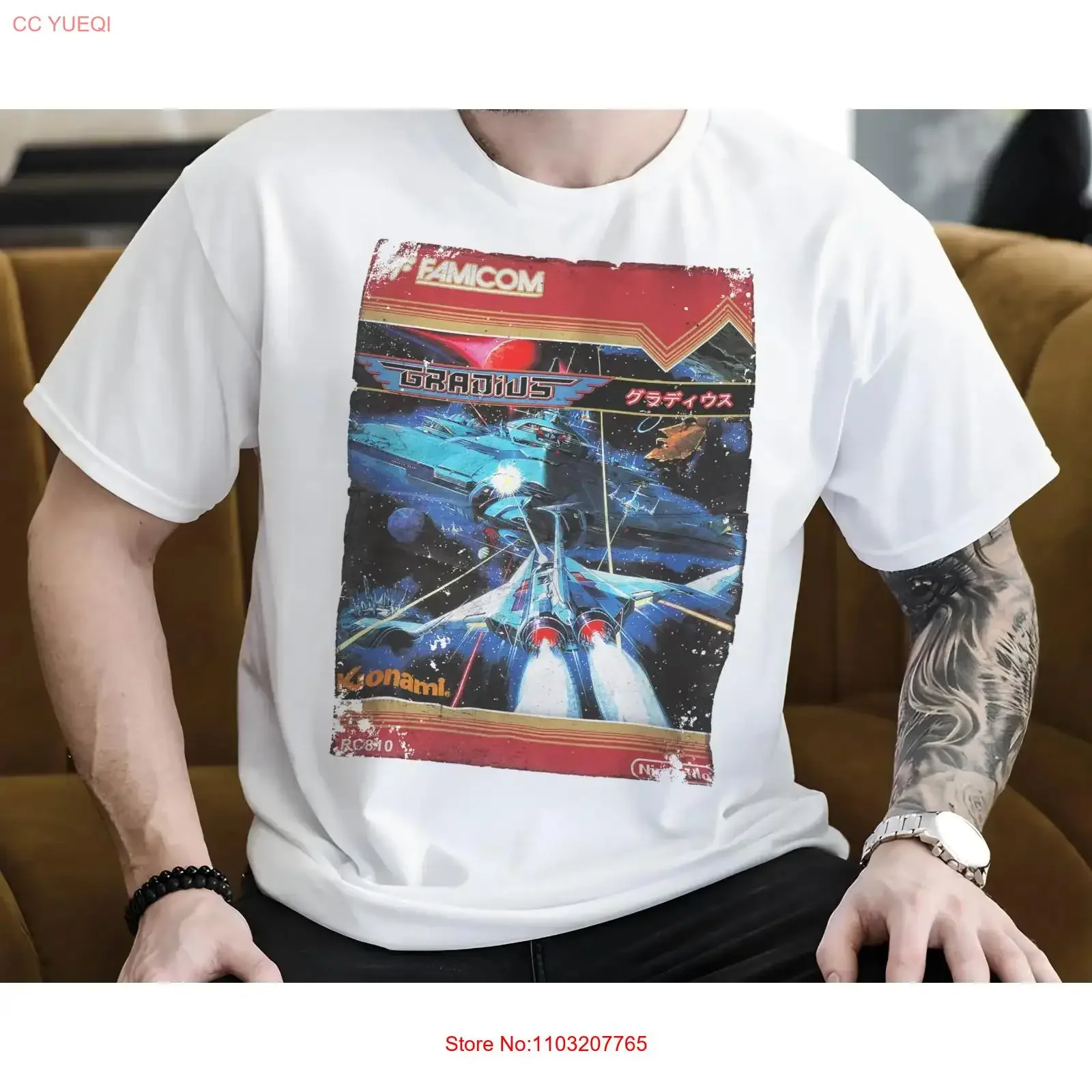 GRADIUS v2 8-битная футболка NES Game Art Цвета Размеры S 5XL винтажный стираный мужской топ для повседневной носки унисекс Стильный дышащий