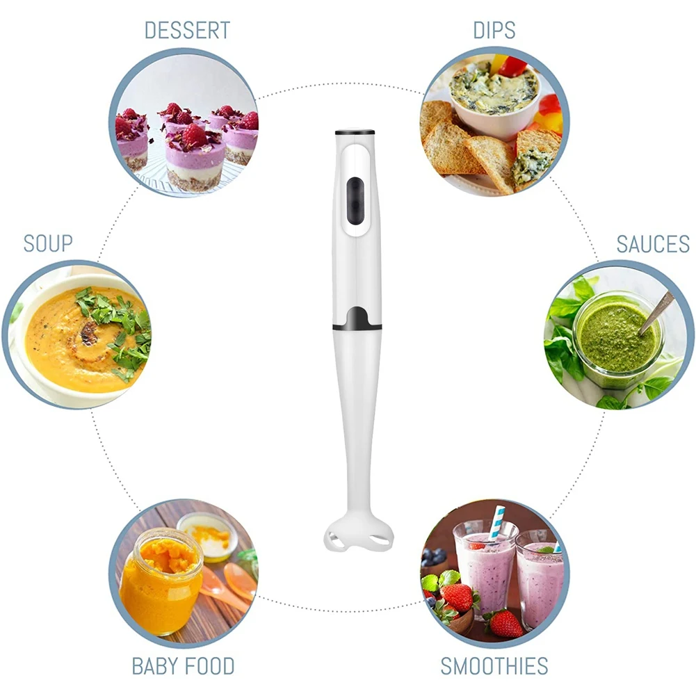 Фото Immersion Blender 300-Watt Turbo Stick Hand Blender, Powerful Ice Crushing Design Purees Smoothies, Red EU Plug №3