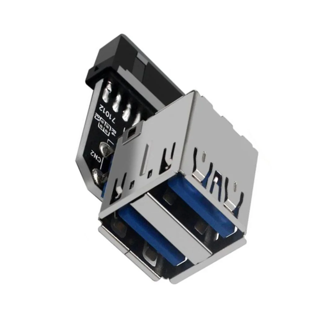 Фото 20Pin к двойному USB 3,0 адаптер Соединительная материнская плата для настольного компьютера 19 Pin/20P разъем к 2 портам USB a гнездовой разъем, PH21 №2