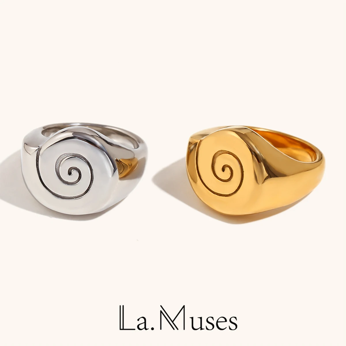 Ла. Серия Muses Conch Ocean, кольцо, литье, модные очаровательные ювелирные аксессуары на палец, настоящее золото с PVD-покрытием для женщин