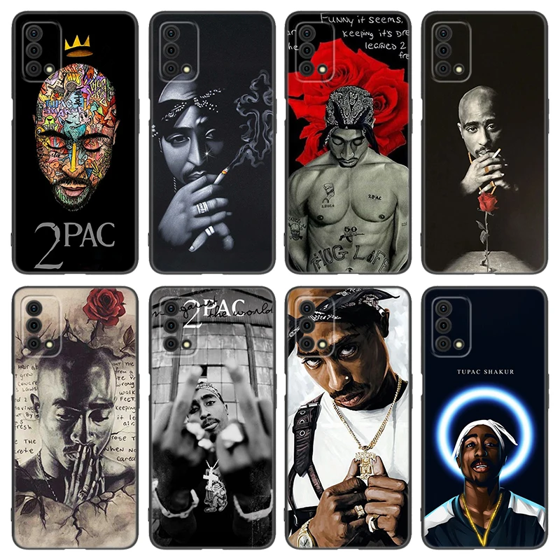 Черный чехол для телефона Rapper 2Pac Тупак Шакур для OPPO Reno 11 Realme 10 12 Pro 13 Plus C55 A15 A16 A17 A38 A55 A74 A78 A98 Cover