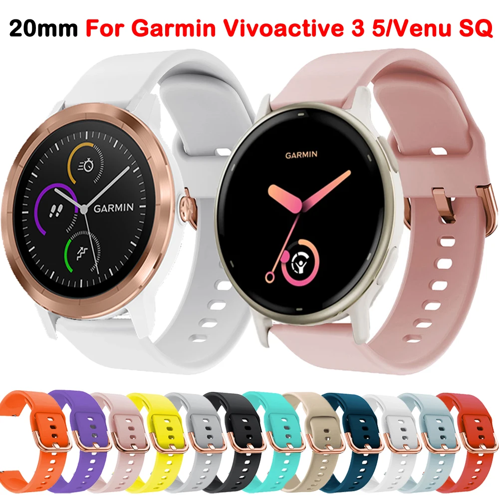 Силиконовый ремешок для Garmin Vivoactive 5/3/CAME 2 Plus/SQ 2/Vivomove HR спортивный браслет correa Garmin Move Trend/Forerunner 645 245