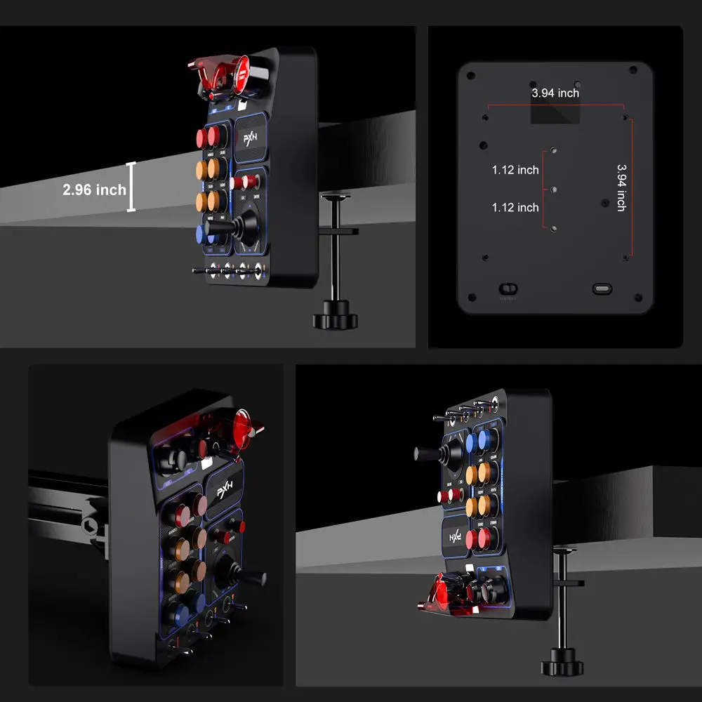 PXN CB1 Регулируемый зажим и ручка-спиннер Sim Racing Button Box Игровой контроллер (art.: 3920cf922e41e) - 3920cf922e41e