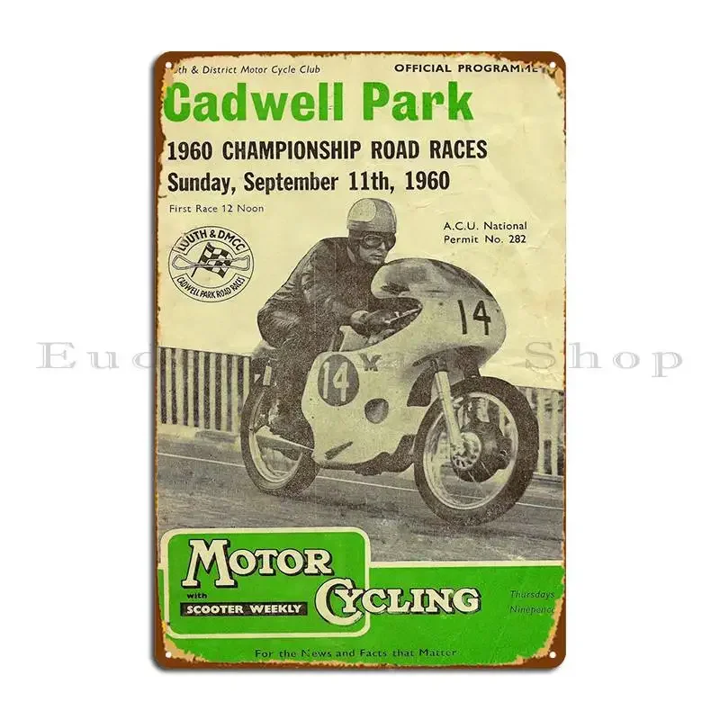 Металлический знак Cadwell Park 11 Sept1960, паб, гараж, пещера, дизайнерский классический жестяной знак, плакат