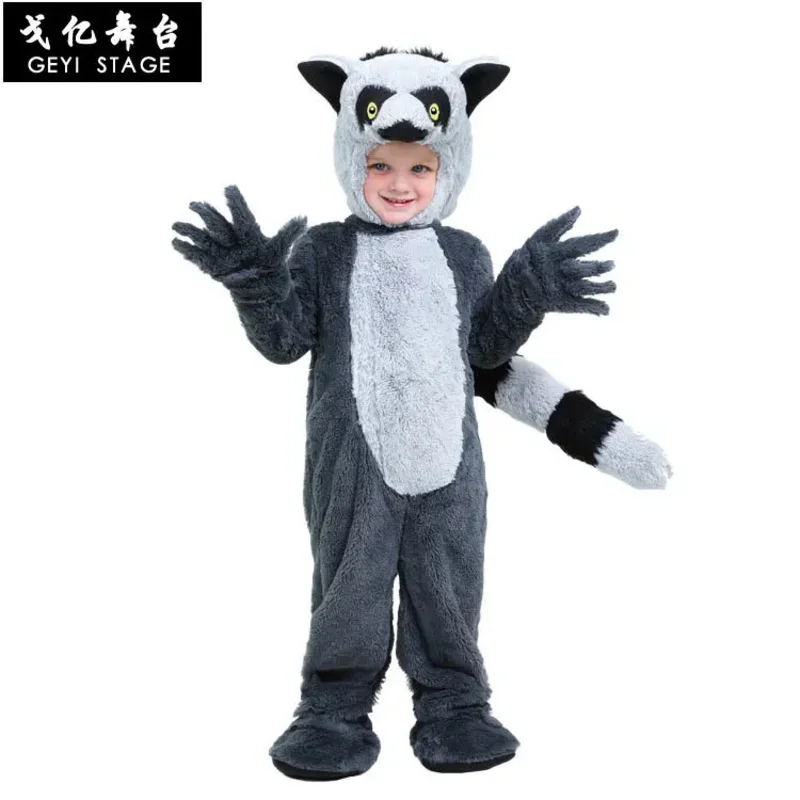 COS Lemur Хэллоуин животное костюм милый Северный гигантский мышь Мадагаскар костюм для родителей и детей (art.: 3920cf0410c84) - 3920cf0410c84