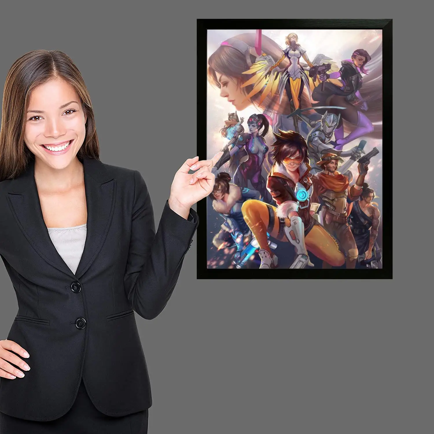 Фото Холст с изображением Overwatch, настенное искусство, печать с изображением, современная семья, декор для спальни, постеры, декоративная живопись №4