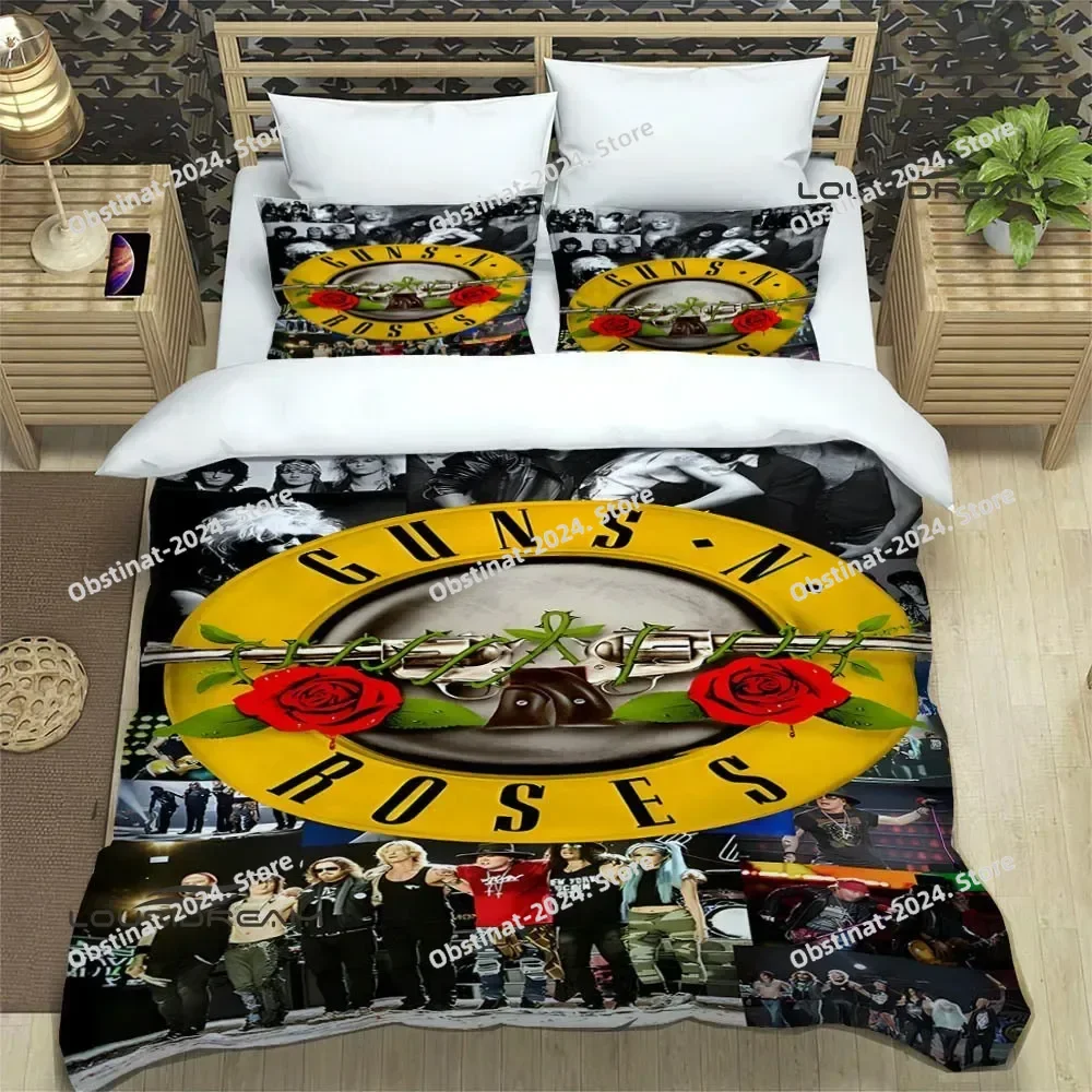 Комплекты постельного белья Guns n'roses Band в стиле ретро, изысканный комплект постельного белья, пододеяльник, комплект постельного белья, роскошный подарок на день рождения (art.: 3920cd2e240da) - 3920cd2e240da