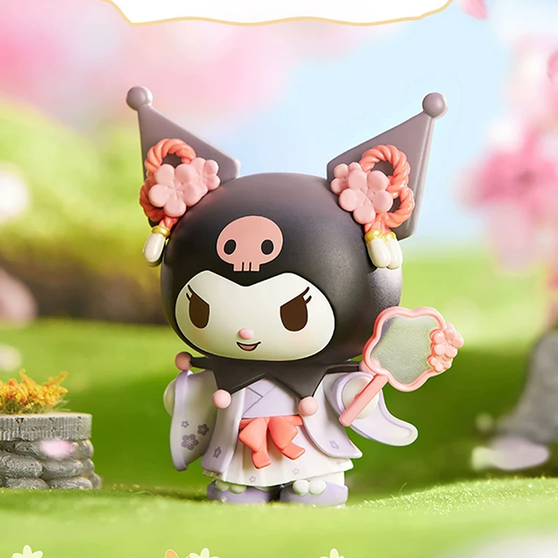 Sanrio Новая серия одежды с рисунками цветов, женская модель, 1 шт./6 шт., милая игрушка Kuromi, Аниме фигурки для девочек, подарки на день рождения