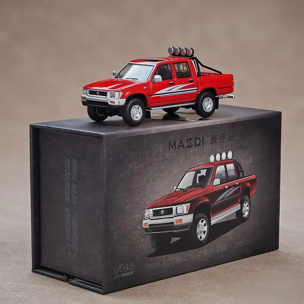 Masdi 1:64 HiLux Picku, легкосплавный автомобиль, литье под давлением и игрушечный транспорт, модель автомобиля, миниатюрная масштабная модель автомобиля для детей