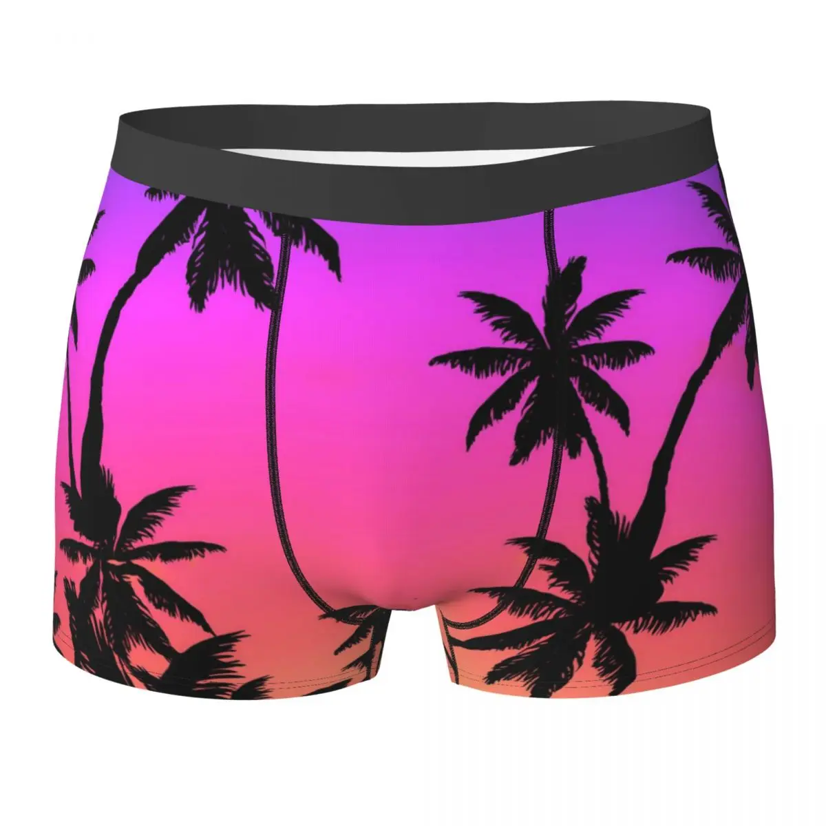Ombre Palm Trees Underwear Sunset Gradient Man Panties Sublimation Breathable Boxer Shorts High Quality Boxer Brief Plus Size