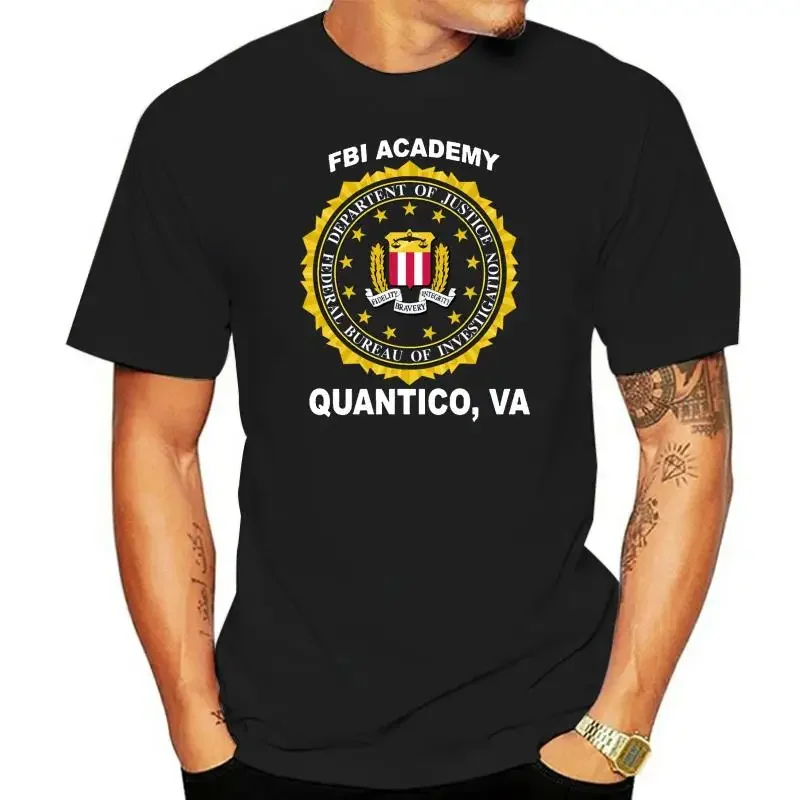 Забавная летняя футболка FBI Academy Quantico 2024, футболки-нестандартная мужская мужская одежда, футболки с рисунком, футболка большого размера в стиле Харадзюку