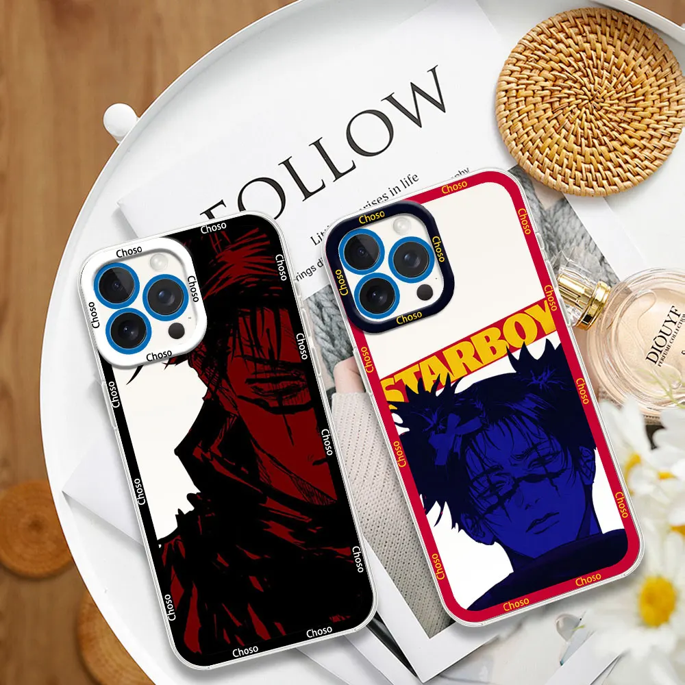 Чехол для телефона Choso Jujutsu Kaisen для iPhone 12, 11, 13, 14, 15, 16 Max Pro Plus с прозрачной рамкой