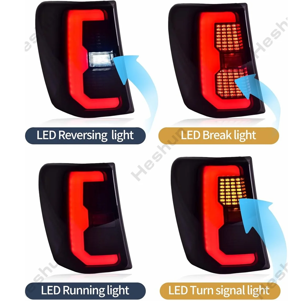 Фото Пара светодиодных задних фонарей для 1999 2000 2001 2002 2003 2004 Jeep Grand Cherokee MK2 WJ Задний фонарь Задний фонарь Тормозной противотуманный указатель поворота №5