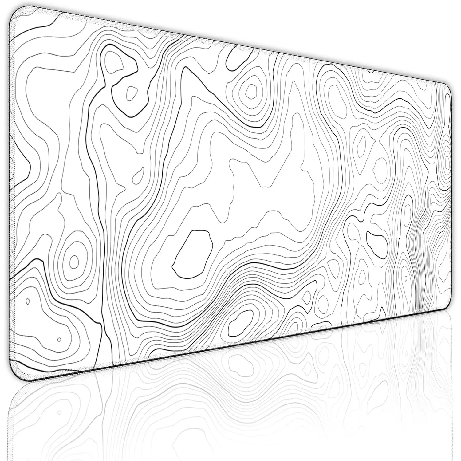 Коврик для мыши Topographic Contour XL 31,5x11,8 дюйма, расширенный коврик для игрового стола с нескользящей основой 3 мм и прошитыми краями для ПК/офиса/работы