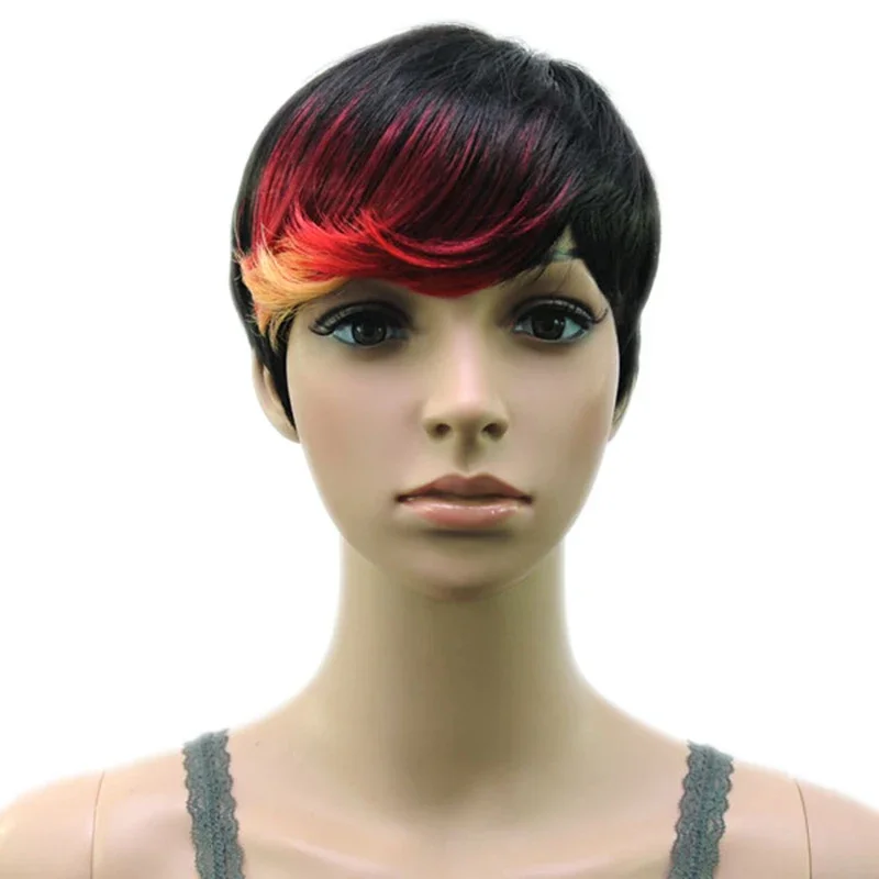 Парик HAIRJOY из синтетических волос, прямые короткие парики для афроамериканских женщин