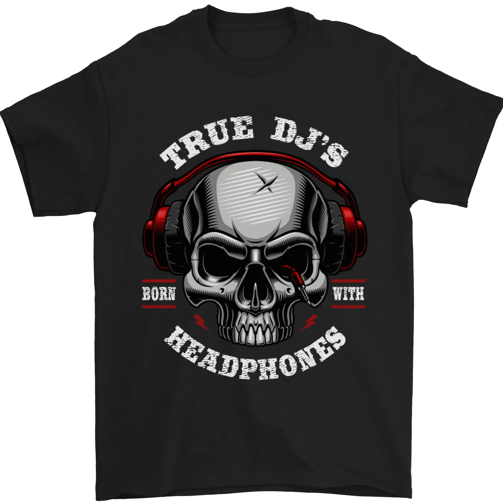Мужская футболка True DJs Are Born With Headphones DJing, 100% хлопок