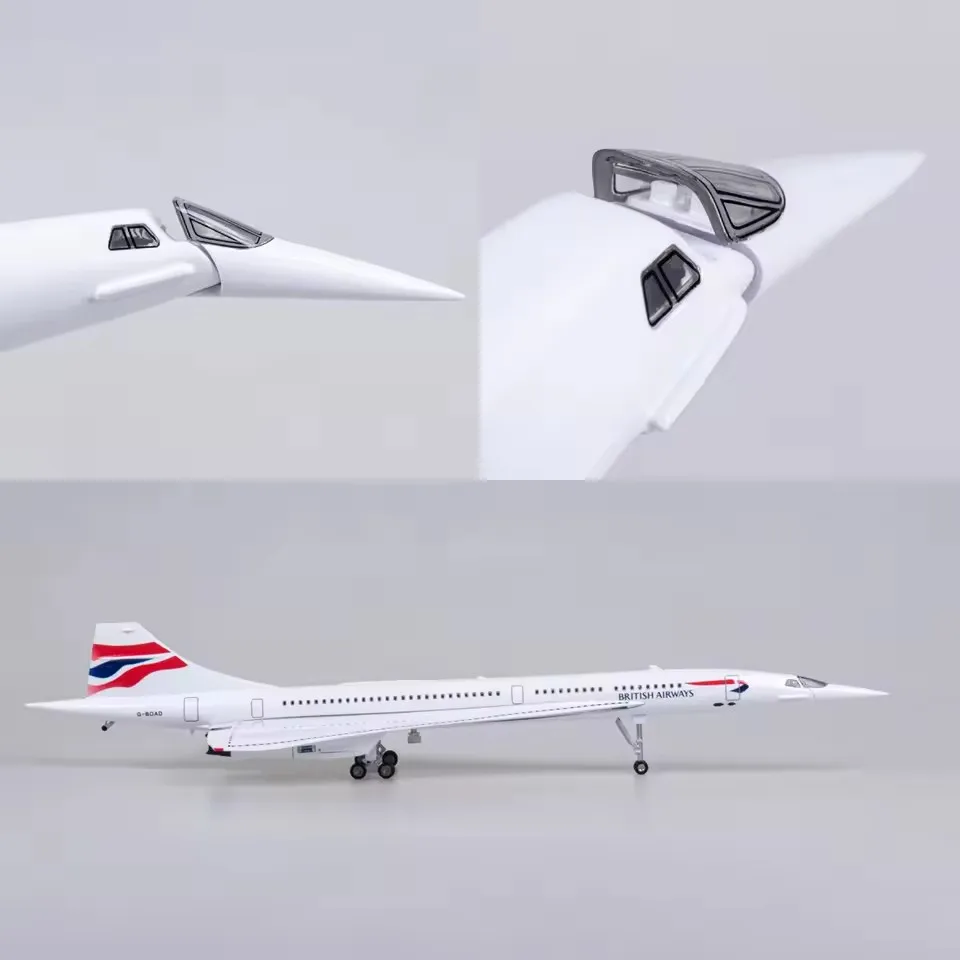 Фото Новая масштабная модель Air Singapore/Air British/Air France Airlines Concorde Airways с колесами и огнями, подарки №4