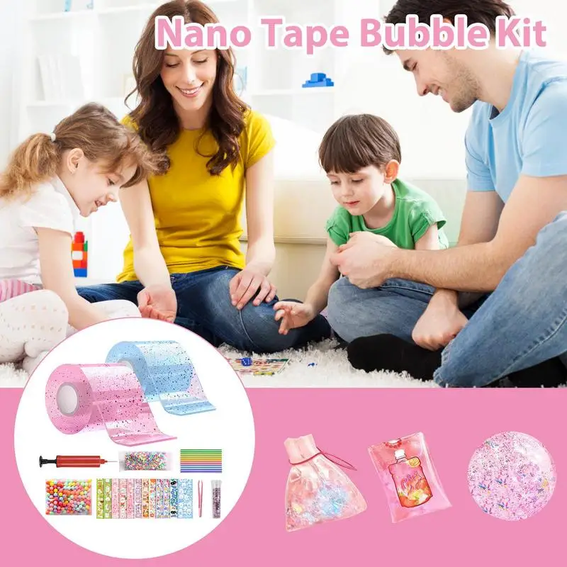 Фото ПЭТ Нано-клей DIY Blow Bubble Nano Tape Nano Glue Двусторонняя лента Nano Tape Липкая шариковая лента DIY Crafts Tape Игрушки для детей №3