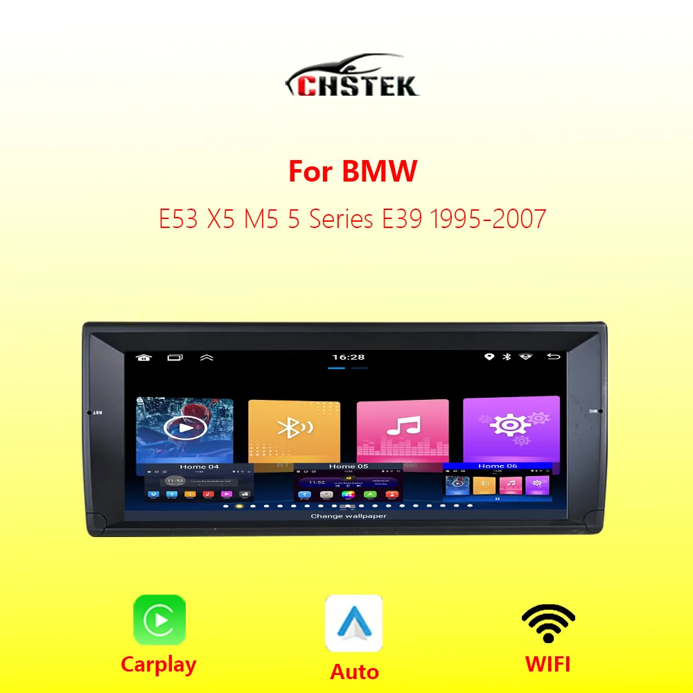 Автомобильный радиоприемник Carplay для BMW 5 серии X5 M5 E53 E39 1995-2007 Android Авто Мультимедийная навигация Bluetooth WIFI GPS CHSTEK