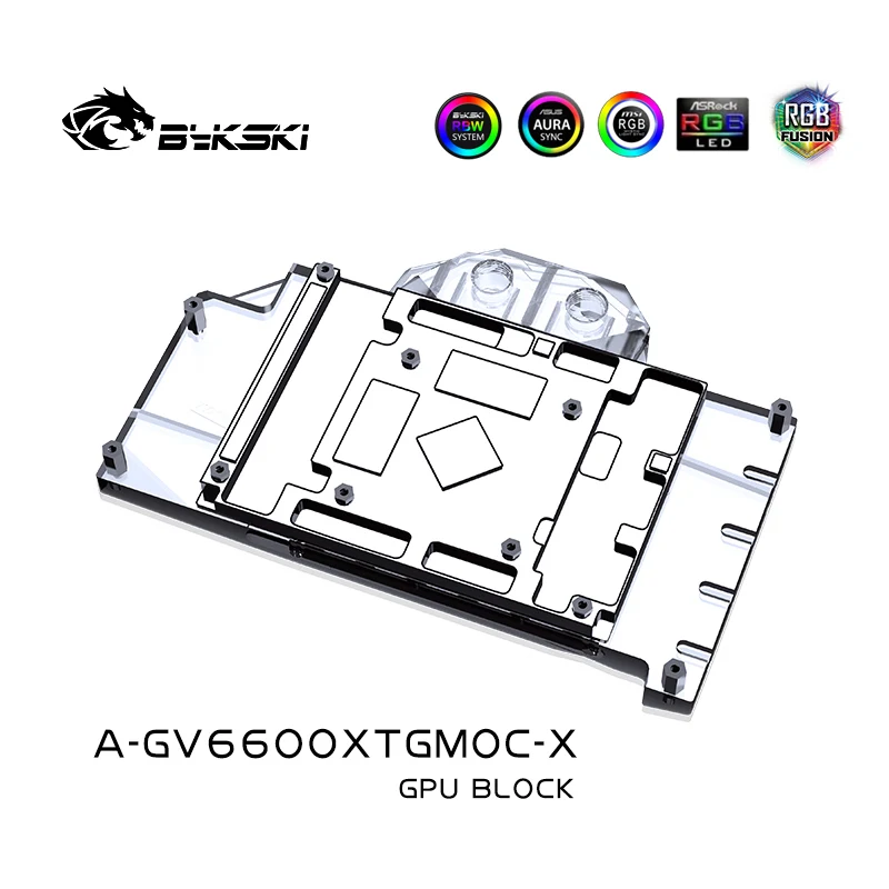 Фото Блок GPU Bykski для видеокарты GIGABYTE RX600XT GAMING OC 8G / радиатора системы с полным покрытием, A - GV6600XTGMOC - X №5