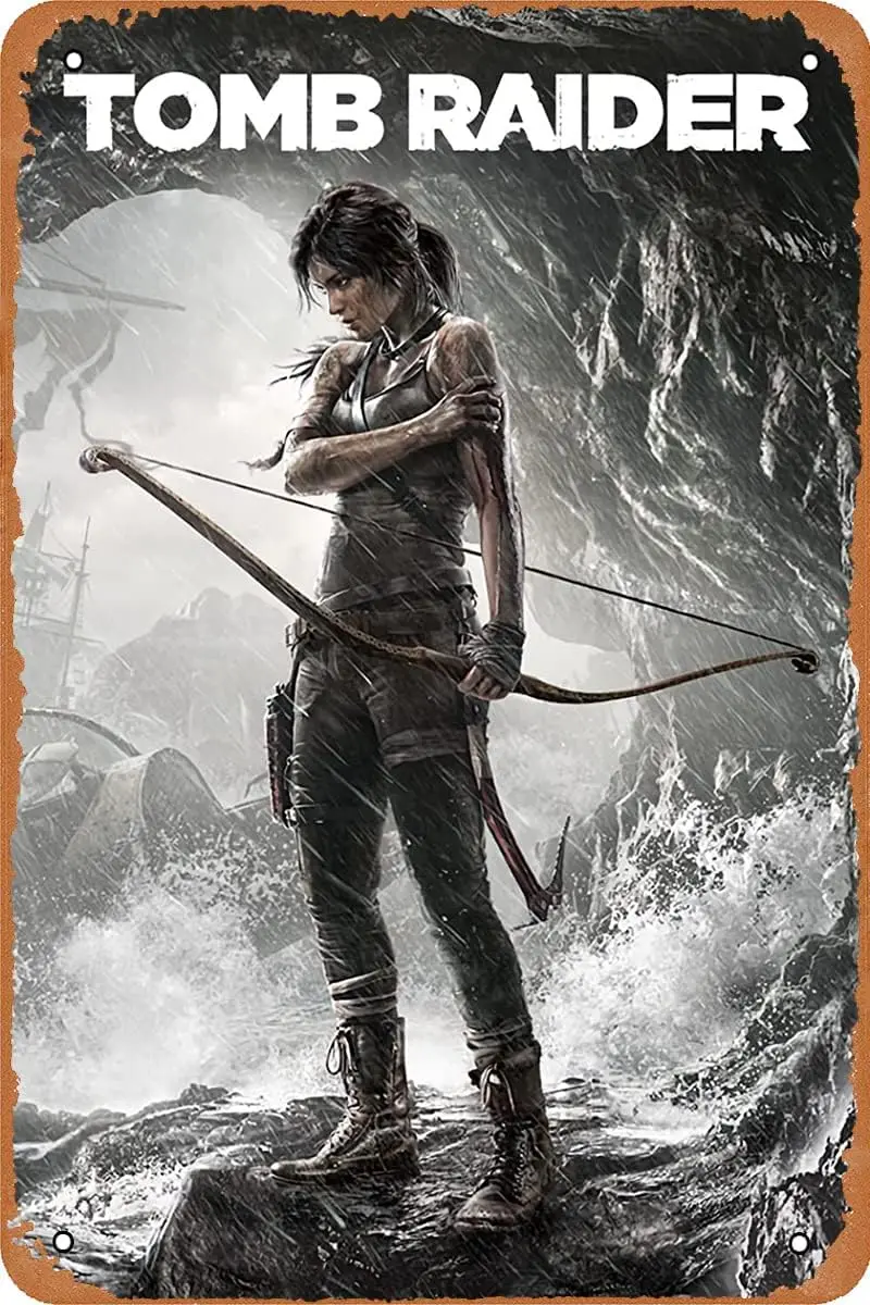 q1,Lujiralun Tomb Raider видеоигра металлическая жестяная вывеска игра настенный художественный декор кофе-бар украшение стены дома плакат