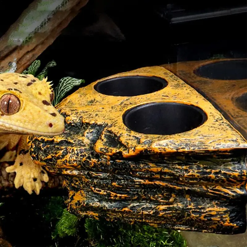 Фото Съемная миска для кормления рептилий Gecko, креативный питатель для еды, многофункциональная миска для лягушек, пауков №3