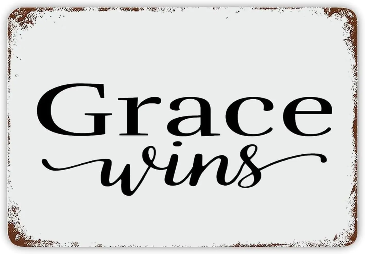 Винтажный металлический знак Grace Wins оловянные знаки вдохновляющий девиз Декор настенное искусство металлический налет смешной Юмор тематический Декор табличка значок ретрет