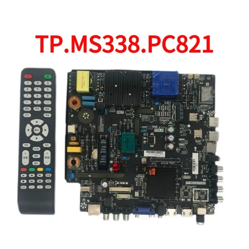Адаптировано для универсальной материнской платы HD TV TP.MS338.PC821 WiFi, двухъядерный кэш-памяти 512M + 4G с пультом дистанционного управления Бытовая техника