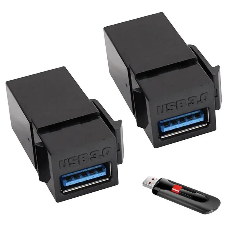 2 шт., высокоскоростной USB-удлинитель Keystone Jack, USB 3,0