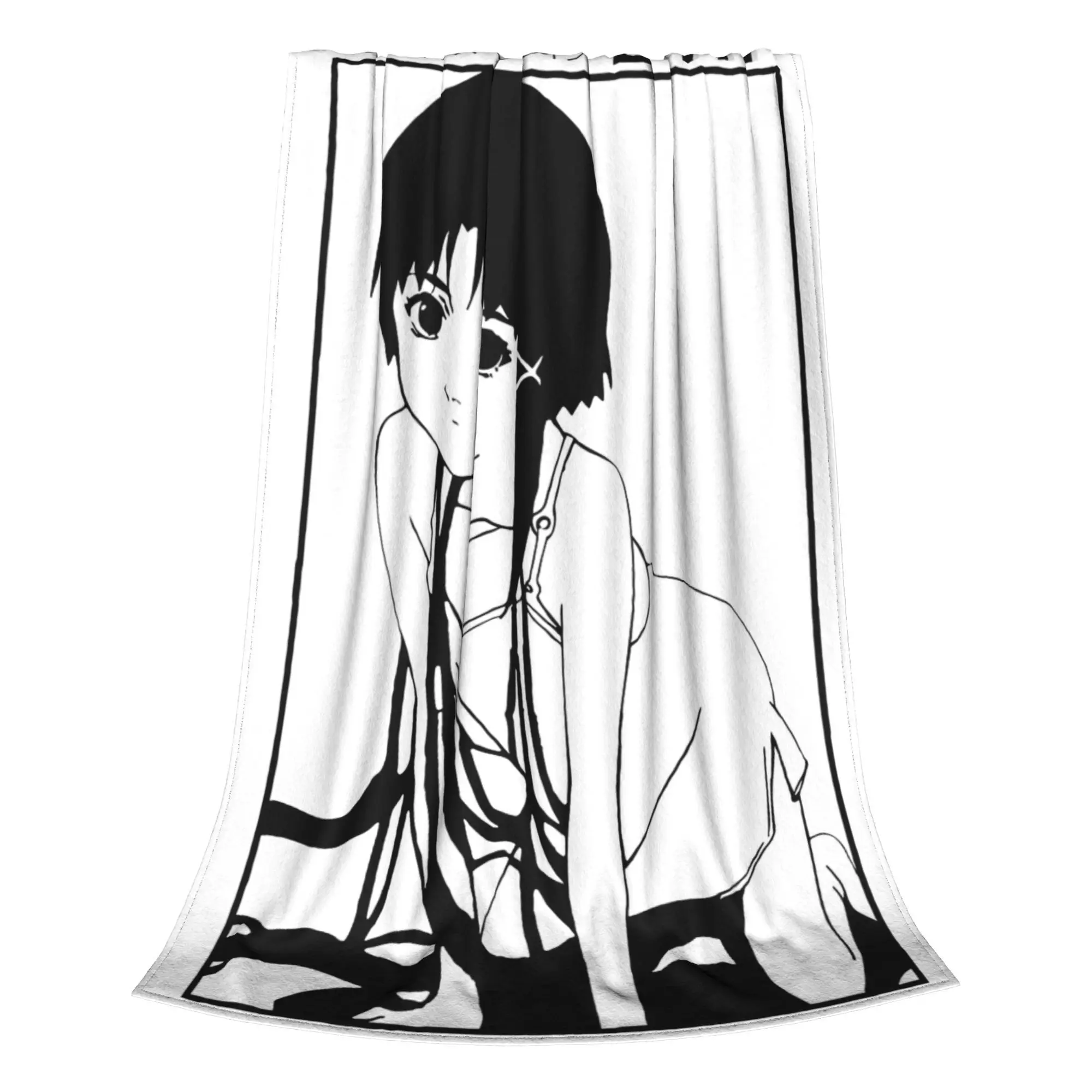 Фото Одеяла Serial Experiments Lain 80-х 90-х годов Научная фантастика Аниме Плюшевые потрясающие мягкие одеяла для покрытия стула Диван Всесезонные №2