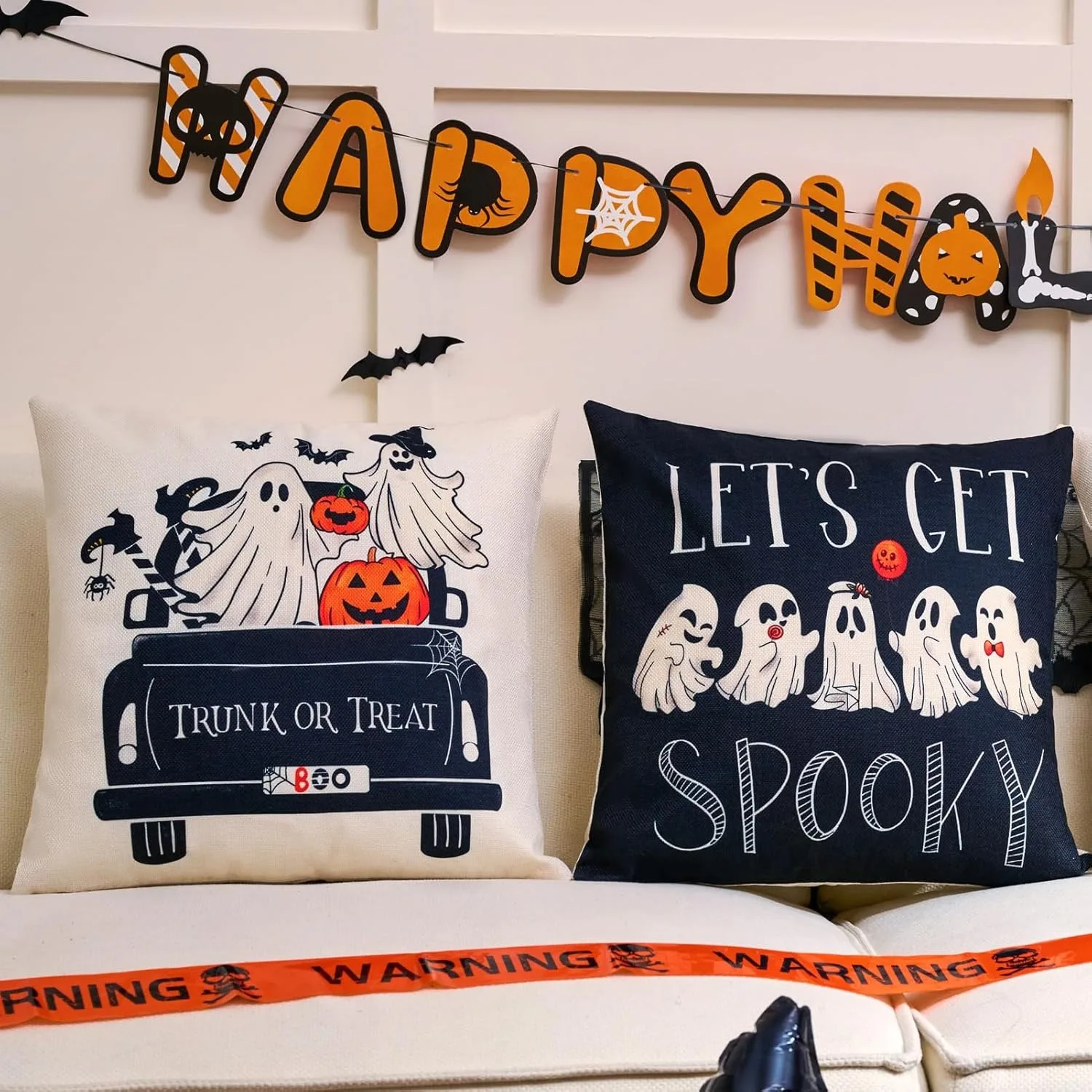 Фото Декоративные подушки на Хэллоуин: Boo Y'all, Let's Get Spooky, Trunk or Treat Designs Чехлы на диван, подарок №3