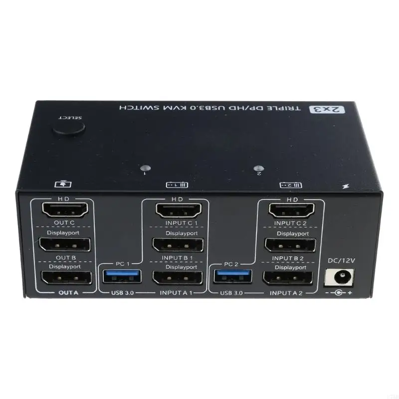U75B Triples Monitors KVM Switcher 2Displayport HDTV USB3.0 для двойного ПК 3 -экраны
