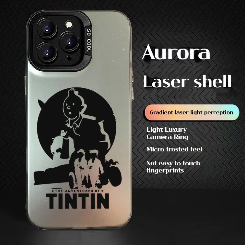 Фото Чехол для телефона T-TinTins Adventure для IPhone 16 Pro Max 15 14 13 12 XS Plus 11, модный матовый противоударный чехол с лазерным градиентом Aurora №4