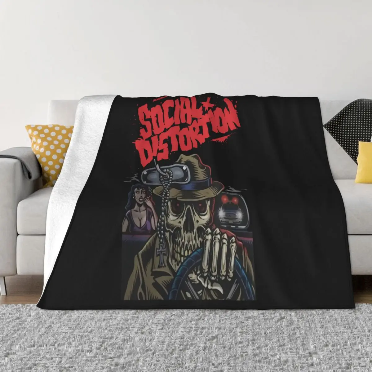 Новое крутое мужское черное одеяло в стиле панк-рок с искажениями Social Distortion S 3XL 2021, последнее свободное уличное одеяло