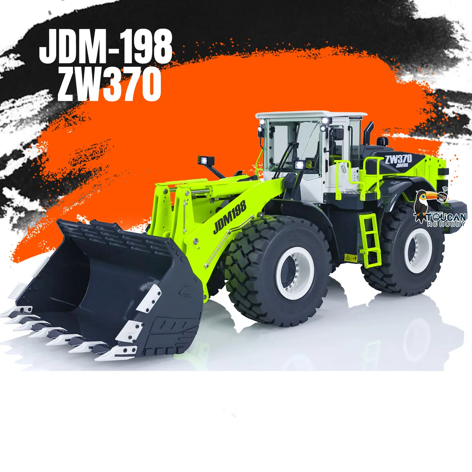 Игрушки JDM-198 1/14 Металл ZW370 RC Гидравлический погрузчик TOUCAN RC HOBBY Управляемый строительный грузовик 2-скоростная трансмиссия Машина для мальчика