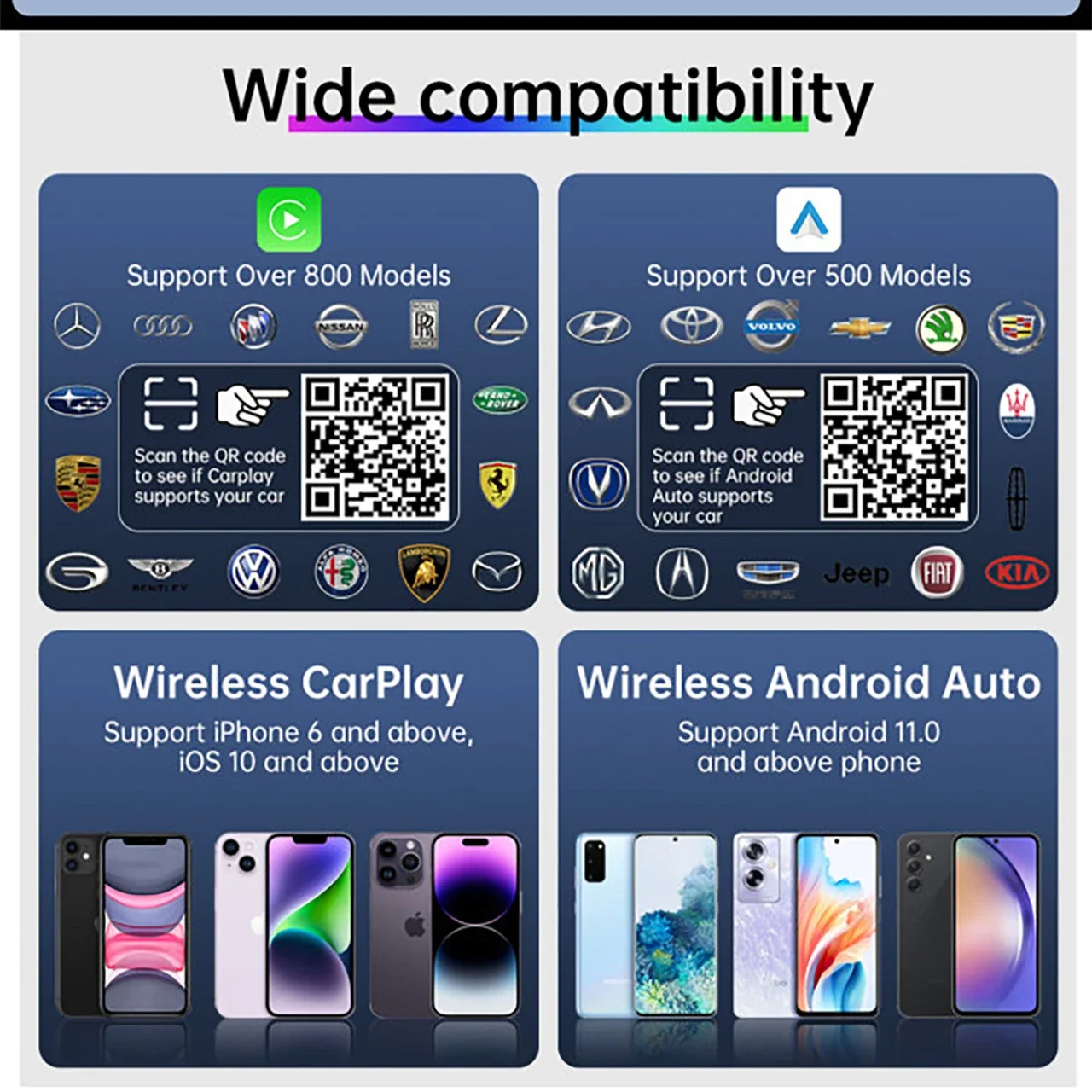 Фото 2в1 для apple android auto мини беспроводной адаптер Carplay адаптер AI BOX для Mercedes-Benz Audi Volkswagen Volvo автомобильная навигация №5