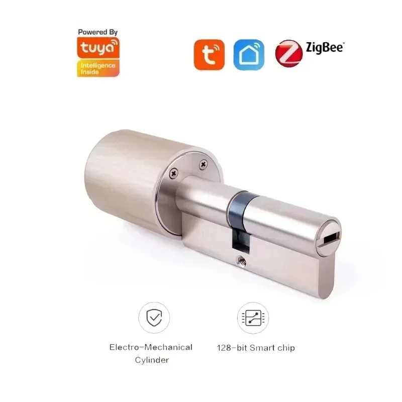 Умный цилиндр Tuya, электронный ключ, беспроводной WIFI, Zigbee Lock Core, интеллектуальная дверь с шифрованием для замка ЕС, умный дом