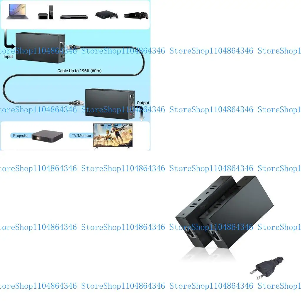 5ASD RJ45 Extender через CAT5E/6/7 CABLE 1080P@60 Гц Слуховой видео -приемник для систем конференции проекторов.