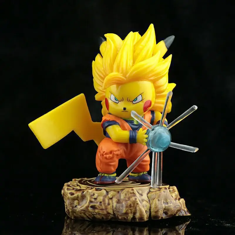 Амин мило вер. Игрушечные фигурки Saiyan 3 Goku Pikachu в коробке