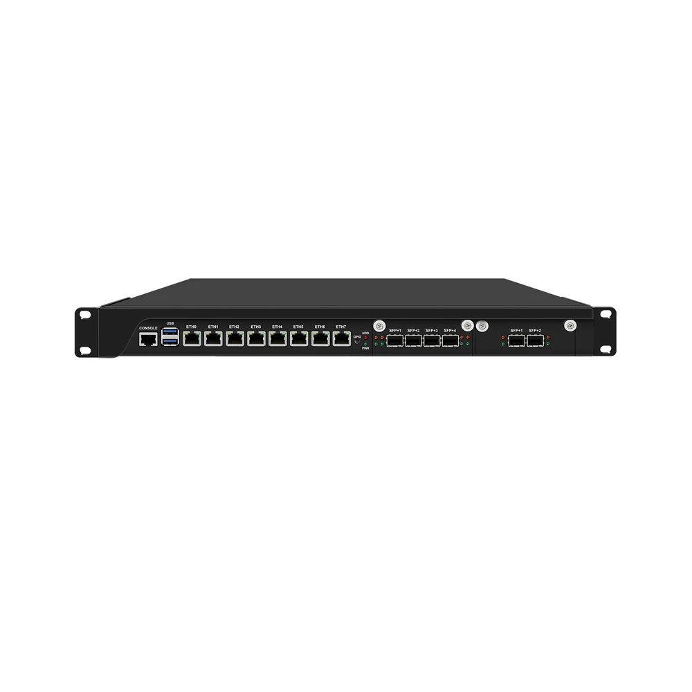 Брандмауэр HUNSN 1U,PFSense,Mikrotik,OPNsense,VPN,Core I3/I5/I7/I9,RJ67,C246,8LAN,4SFP+ 10GbE X710,2xSFP+ 82599ES,GPIO