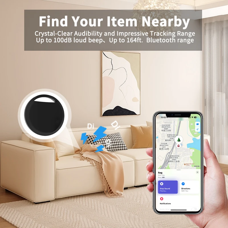 Фото Мини-умная система GPS-трекера для iPhone Find My App, умный Bluetooth-локатор, сумка для поиска детей, ошейник для домашних животных с трекером №4