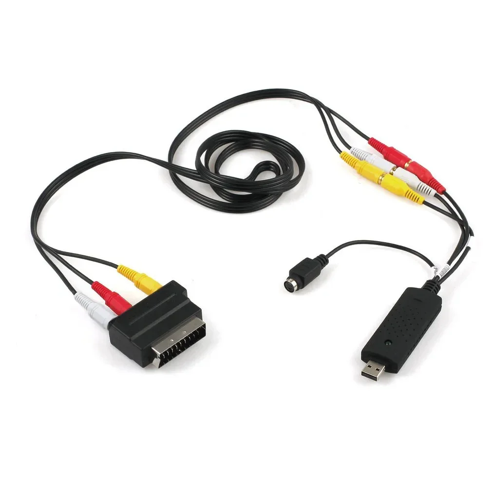 Конвертер USB2.0 VHS в DVD Преобразование аналогового видео в цифровой формат Аудио-видео DVD VHS Запись Качество карты захвата Адаптер для ПК