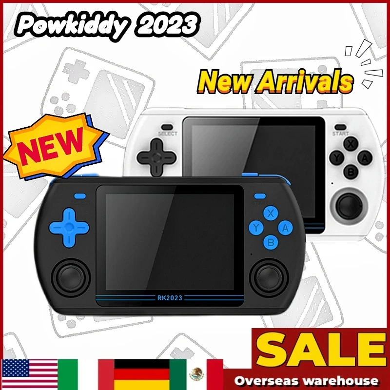 Фото POWKIDDY RK2023 3,5-дюймовый IPS-экран 4:3 Ретро портативная игровая консоль RK3566 чип двойной динамик стерео детский подарок №2