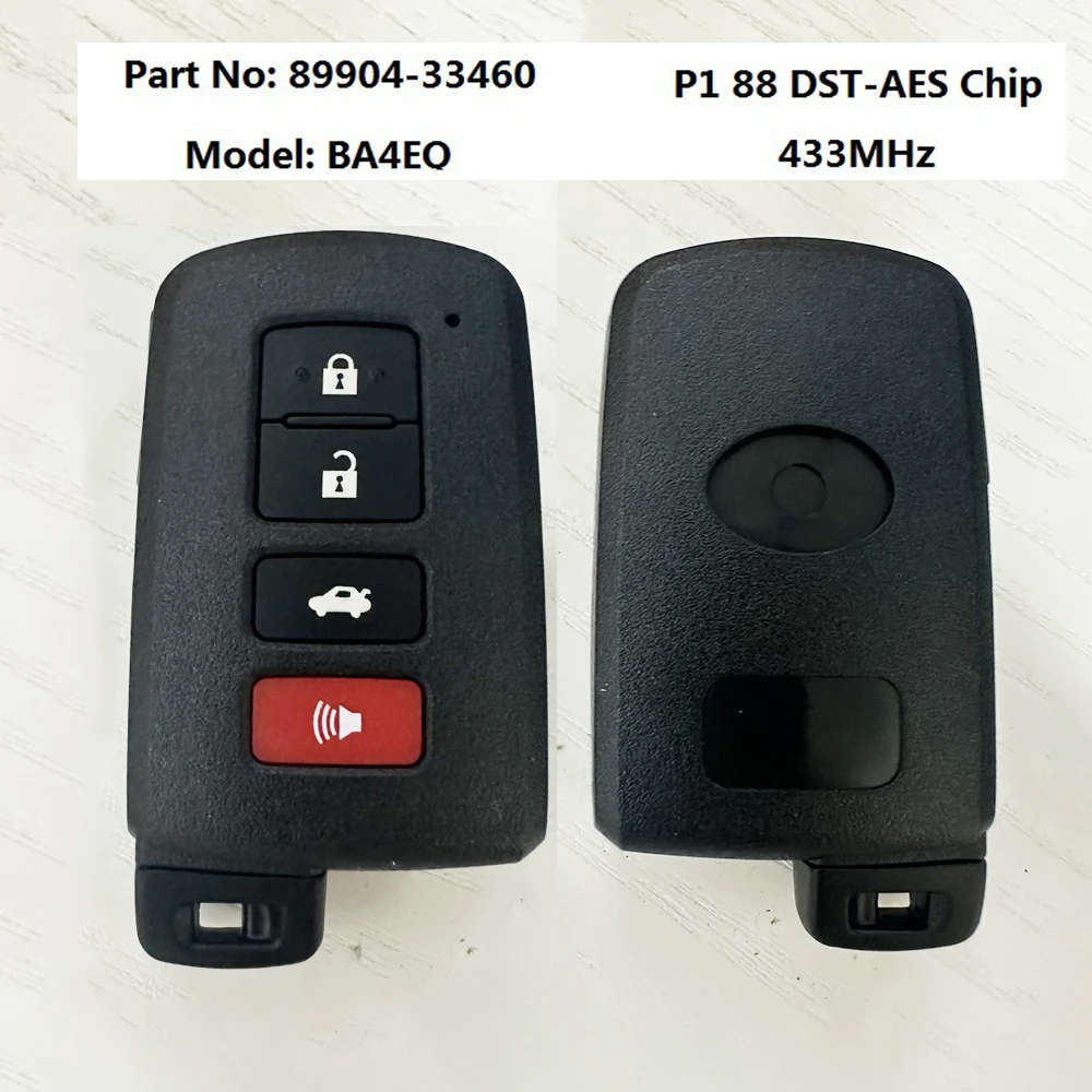 4 кнопочный 433 телефон, управление для Toyota Camry Avalon Aurion с чипом BA4EQ P1 88 лампа 89904-33460