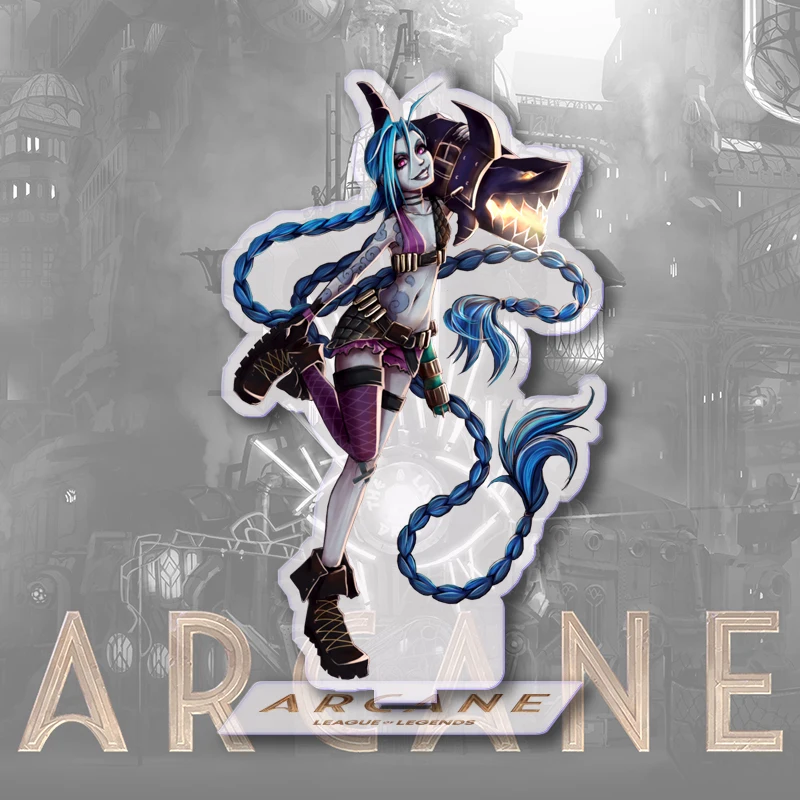 Arcane акриловая подставка League Of Legends Standee Jinx фигурка модель Vi фигурка Ekko настольный дисплей украшение стоячий