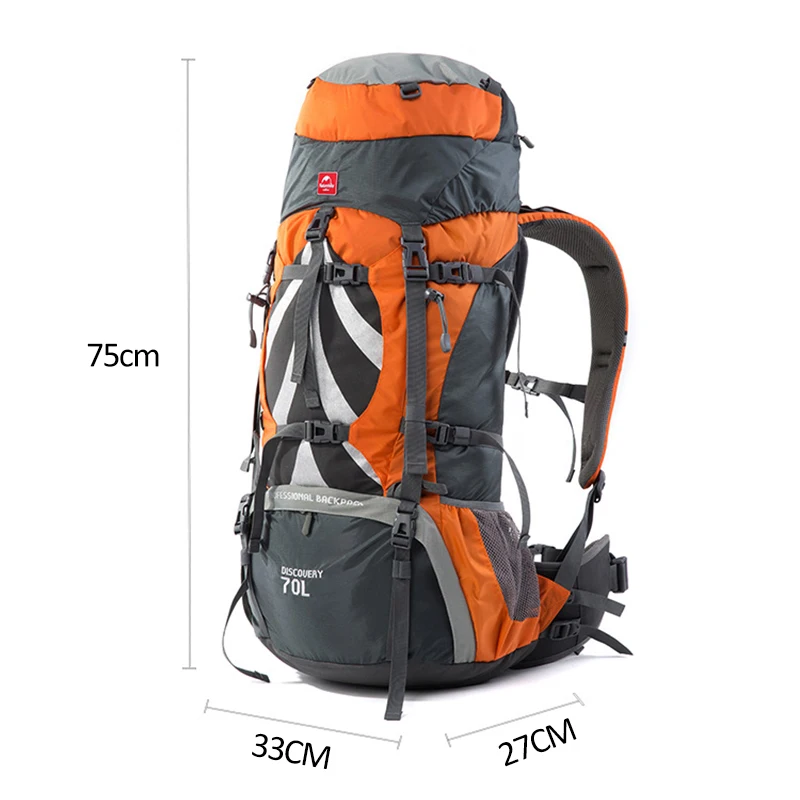 Фото Naturehike 70L большой вместительный рюкзак для скалолазания на открытом воздухе, сумка для кемпинга, пешего туризма, профессиональный уличный рюкзак №5