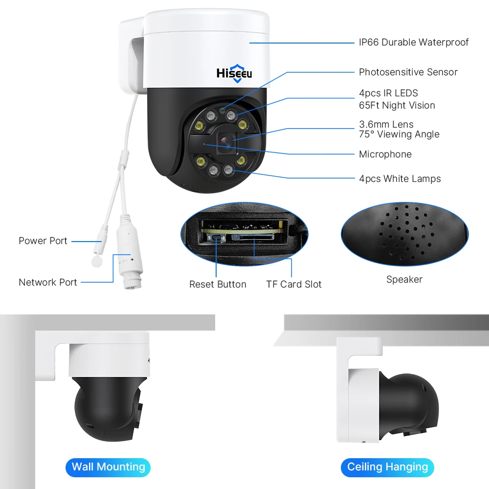 Hiseeu 4CH 8CH 5MP PTZ POE CCTV (art.: 3920cb3bc59ee) - 3920cb3bc59ee