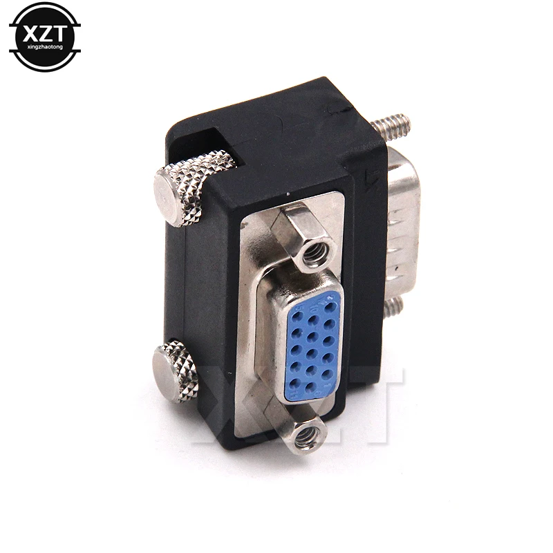 sentnie najnowszy 10 sztuk/partia 90 stopni w dół pod kątem prostym VGA SVGA męski na VGA 15-pinowy żeński adapter monitora do laptopa PC TV